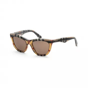 Burberry BE4435F414673 Occhiali da sole donna, montatura marrone havana, lenti marroni sfumate, 53/18/140 mm