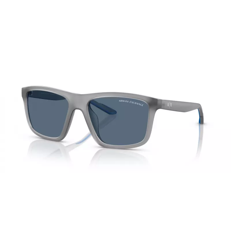 Armani Exchange Occhiali da sole uomo rettangolari AX4149SU 83638 nero opaco/grigio scuro