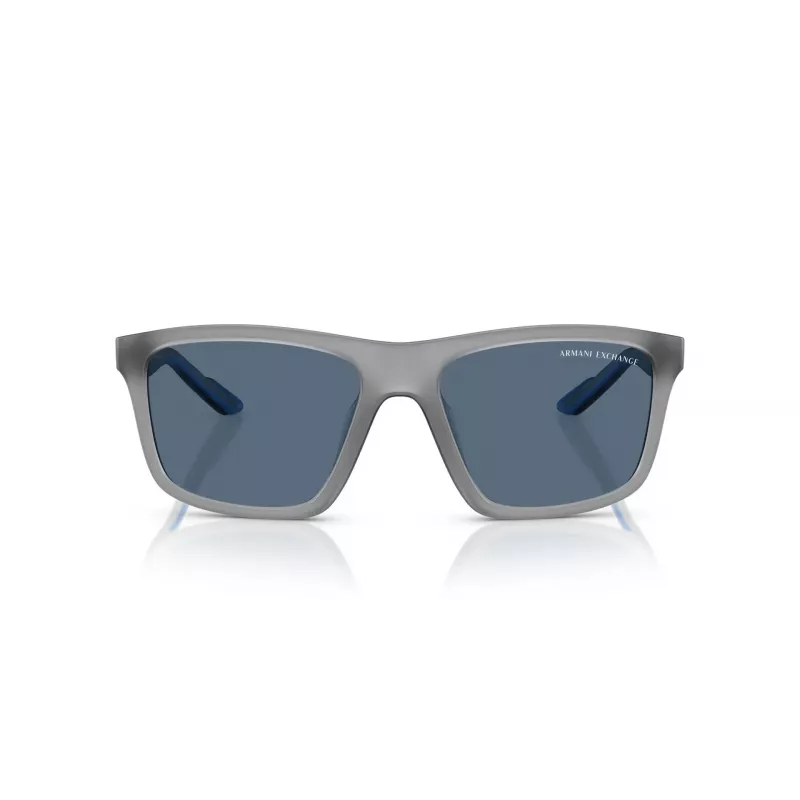 Armani Exchange Occhiali da sole uomo rettangolari AX4149SU 83638 nero opaco/grigio scuro