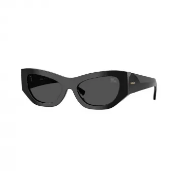 Burberry BE4450U300187 Occhiali da sole donna, montatura nero lucido, lenti grigio scuro, 54mm