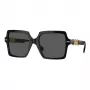Versace VE4441 GB1-87 occhiali da sole da donna, squadrati, nero/grigio, 55mm