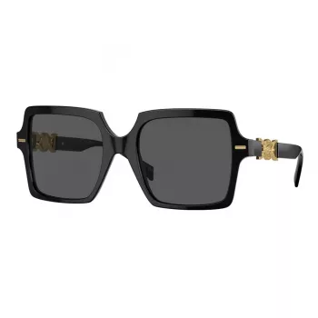 Versace VE4441 GB1-87 occhiali da sole da donna, squadrati, nero/grigio, 55mm