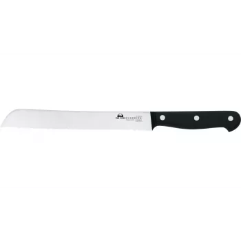 DUE CIGNI 2C 761/20 Coltello da pane seghettato 26 cm acciaio X50CrMoV15 manico in POM nero