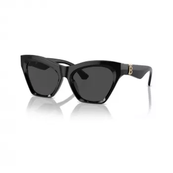 Burberry BE4420U300187 occhiali da sole donna, quadrati, montatura nera, lenti grigio scuro, 55mm