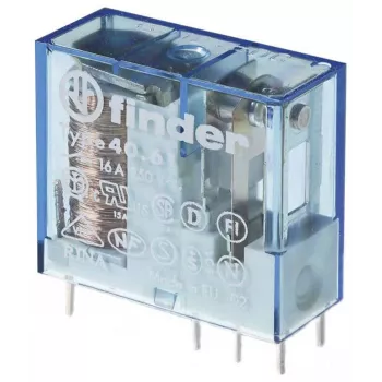 Finder 40.61.7.024.1000 Mini relè di potenza, 1 scambio, 16 A, bobina 24 V DC, montaggio a innesto