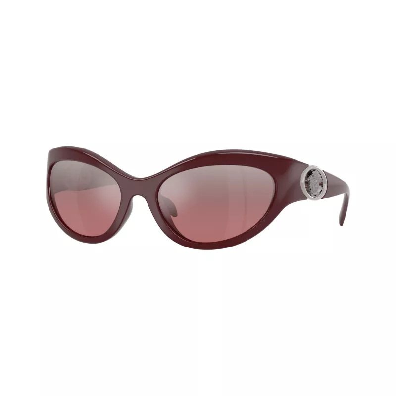 Versace VE4485-54877E Occhiali da sole donna Cat-Eye, montatura Havana, lenti gradient marrone scuro, 59mm