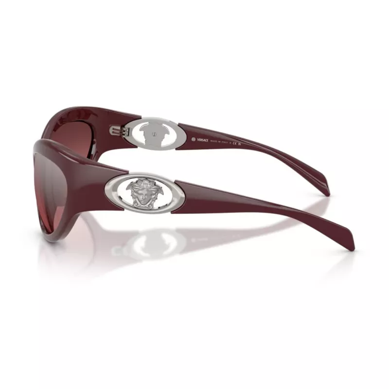 Versace VE4485-54877E Occhiali da sole donna Cat-Eye, montatura Havana, lenti gradient marrone scuro, 59mm