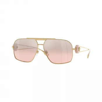 Versace VE2269-10027E occhiali da sole donna, montatura oro pallido, lenti marroni sfumate, 60/14/140 mm