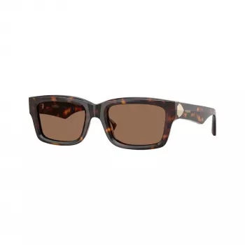 Burberry BE4443-300273 occhiali da sole donna cat-eye, montatura havana, lenti marroni sfumate, 55mm