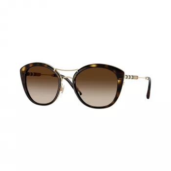 Burberry BE4251Q300213 Occhiali da sole donna cat-eye, montatura havana scuro, lenti marroni sfumate, 53mm