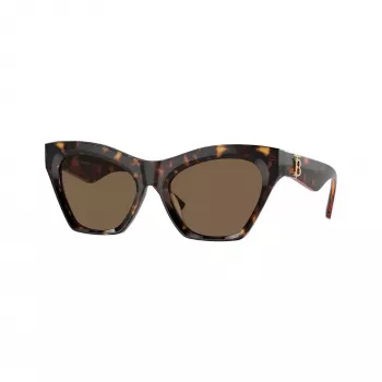 Burberry BE4420U300273 Occhiali da sole donna, quadrati, montatura Dark Havana, lenti marroni sfumate, 55mm