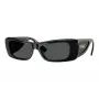 Versace Donna VE4481-GB1-87 Occhiali da sole squadrati, montatura nera, lenti grigie, 54mm