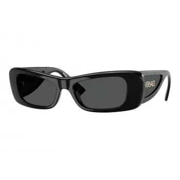 Versace Donna VE4481-GB1-87 Occhiali da sole squadrati, montatura nera, lenti grigie, 54mm