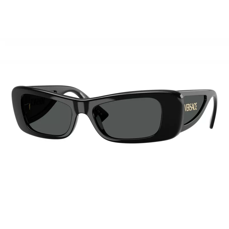 Versace Donna VE4481-GB1-87 Occhiali da sole squadrati, montatura nera, lenti grigie, 54mm