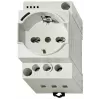 Finder Serie 7U Presa per quadro elettrico, 230 V AC, 16 A, Schuko, montaggio su guida DIN, grigio (RAL 7035) 7U.00.8.230.0000
