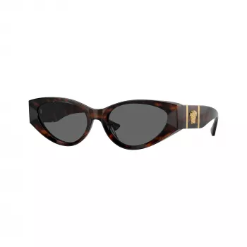 Versace VE4454-542987 occhiali da sole donna cat-eye, havana/grigio scuro, 55mm