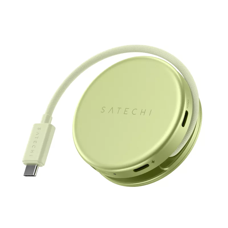 Satechi OntheGo adattatore multiporta 5-in-1 - hub USB-C con 4K HDMI, USB-C 5Gbps, USB-A 5Gbps, lettore schede SD, 60W PD pass-through (Citrus)