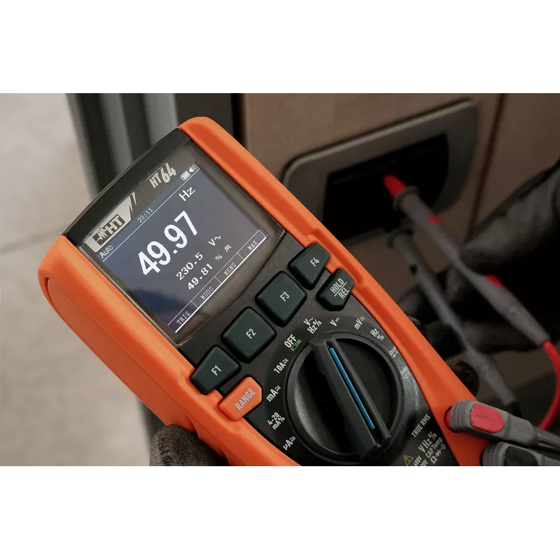 HT Instruments HT64 multimetro digitale con data logger, True RMS, CAT III 1000V / CAT IV 600V, 6000 counts 1010340