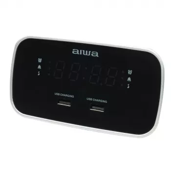 AIWA CRU-19RD Radiosveglia rossa con sintonizzatore FM/AM, doppia sveglia, snooze, sleep timer, display LED, batteria di backup