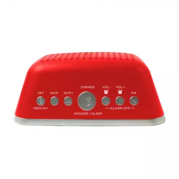 AIWA CRU-19RD Radiosveglia rossa con sintonizzatore FM/AM, doppia sveglia, snooze, sleep timer, display LED, batteria di backup