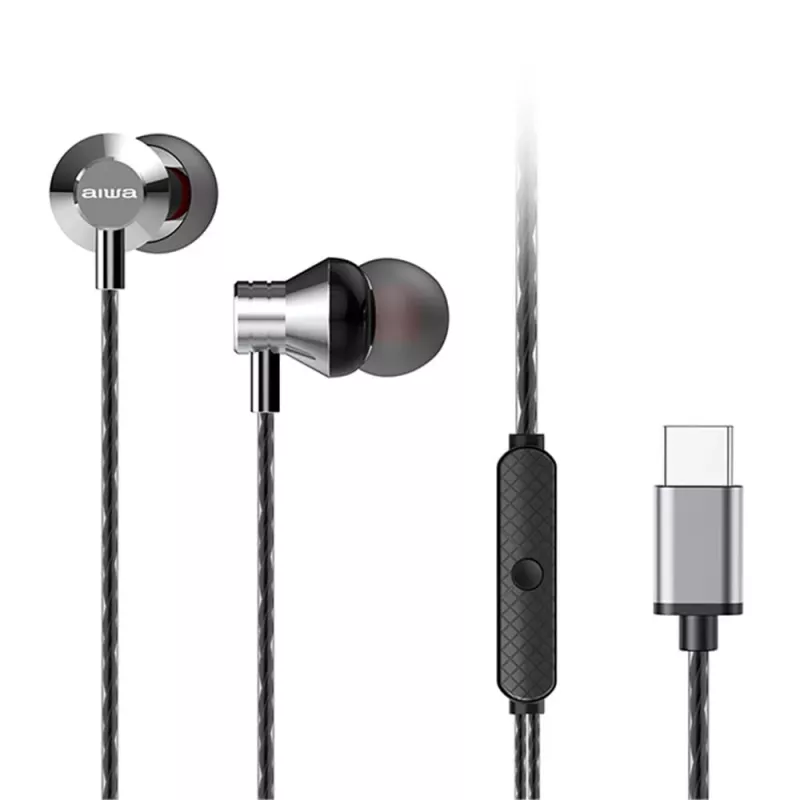 AIWA ESTM-50USB-C/SL Auricolari in-ear stereo con microfono, USB-C, argento
