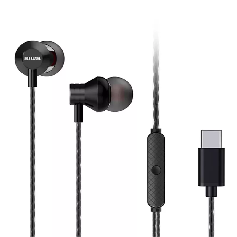 AIWA ESTM-50USB-C/BK Auricolari in-ear stereo con microfono, USB-C, nero