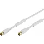 Vivanco Cavo di collegamento antenna SAT 3 m, bianco VVAN30FEDBGW