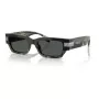 Versace Donna VE4465-545687 Occhiali da sole, montatura nera, lenti grigio scuro, 54mm