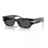 Versace Donna VE4465-545687 Occhiali da sole, montatura nera, lenti grigio scuro, 54mm