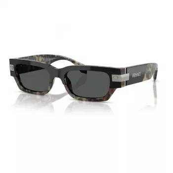 Versace Donna VE4465-545687 Occhiali da sole, montatura nera, lenti grigio scuro, 54mm