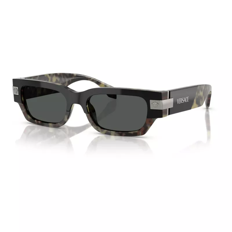 Versace Donna VE4465-545687 Occhiali da sole, montatura nera, lenti grigio scuro, 54mm
