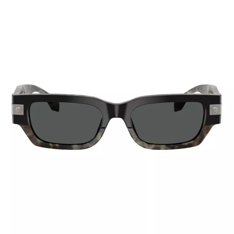 Versace Donna VE4465-545687 Occhiali da sole, montatura nera, lenti grigio scuro, 54mm