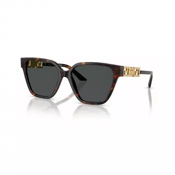 Versace VE4471B10887 Occhiali da sole donna – Montatura havana, lenti grigio scuro, 56mm