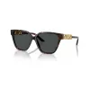 Versace VE4471B10887 Occhiali da sole donna – Montatura havana, lenti grigio scuro, 56mm