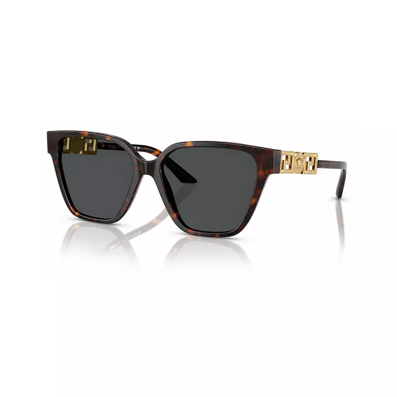 Versace VE4471B10887 Occhiali da sole donna – Montatura havana, lenti grigio scuro, 56mm