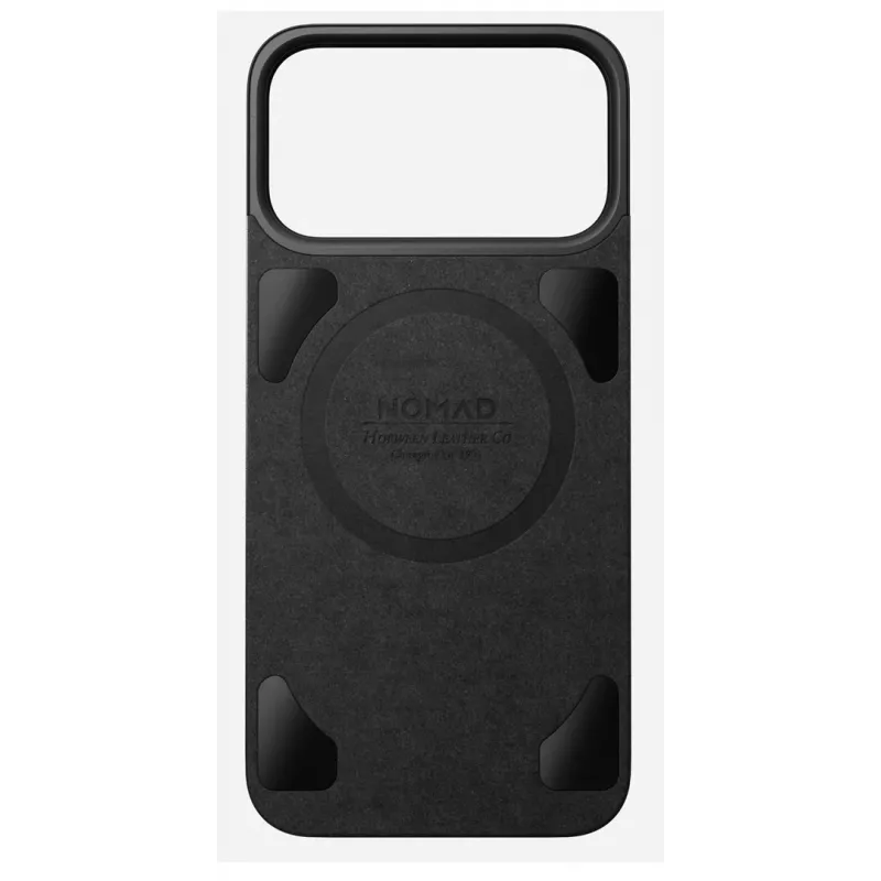 NOMAD Magnetic Leather Back per iPhone 17 Pro Max compatibile MagSafe, pelle Horween (nero)