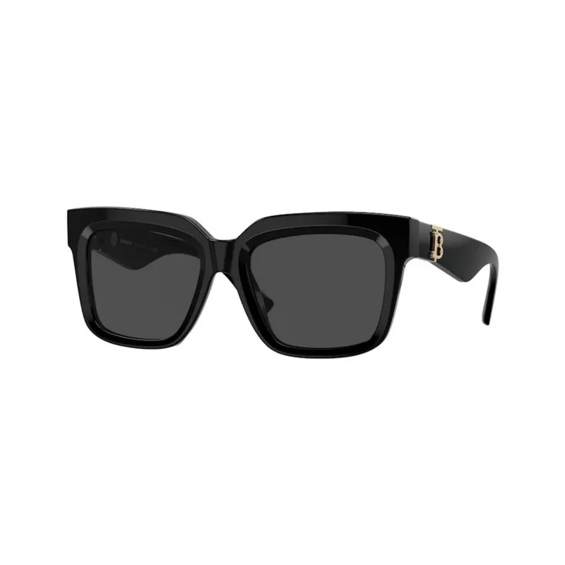 Burberry BE4419-300187 Occhiali da sole donna, montatura nera, lenti grigie, 54mm