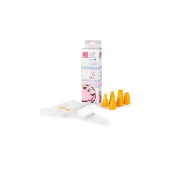 IBILI Set sac à poche, 10 sacchetti usa e getta + 6 bocchette in acciaio inox