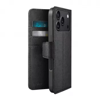 SBS Wallet Classic custodia per iPhone 18 Pro Max con portafoglio e supporto - nero