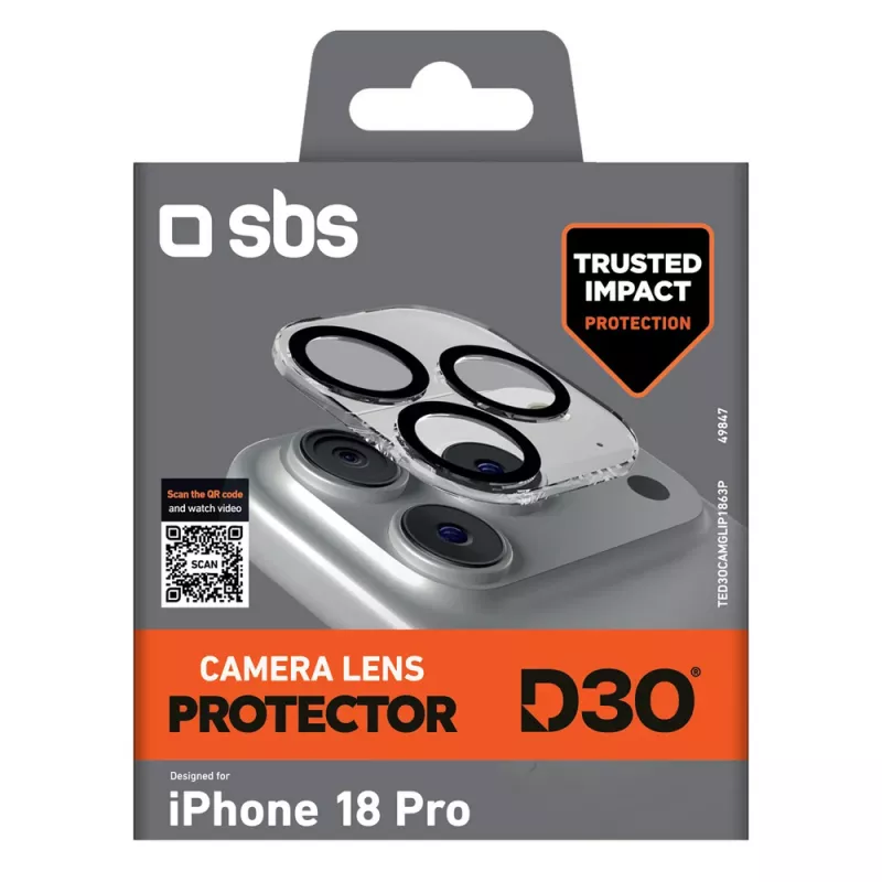 SBS D3O Protezione per obiettivo fotocamera per Apple iPhone 18 Pro