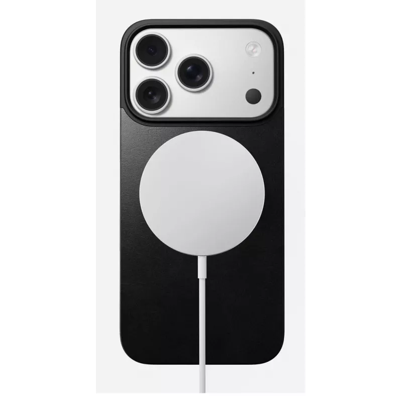 NOMAD Magnetic Leather Back per iPhone 17 Pro – compatibile MagSafe, pelle Horween, nero