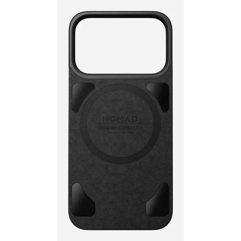 NOMAD Magnetic Leather Back per iPhone 17 Pro – compatibile MagSafe, pelle Horween, nero