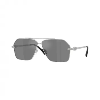 Versace VE2284-10006G occhiali da sole uomo, montatura nera, lenti grigie, 63mm