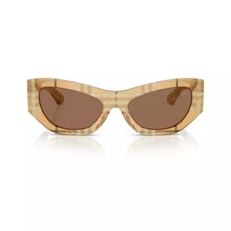 Burberry donna BE4450U415773 occhiali da sole squadrati, Havana/marrone sfumato, 54mm