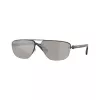 Burberry BE3164-13166G occhiali da sole uomo pilot, montatura nera, lenti grigie sfumate, 62mm