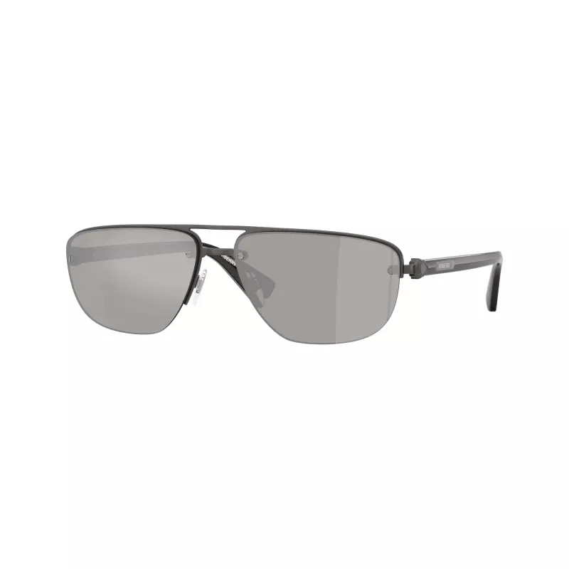 Burberry BE3164-13166G occhiali da sole uomo pilot, montatura nera, lenti grigie sfumate, 62mm