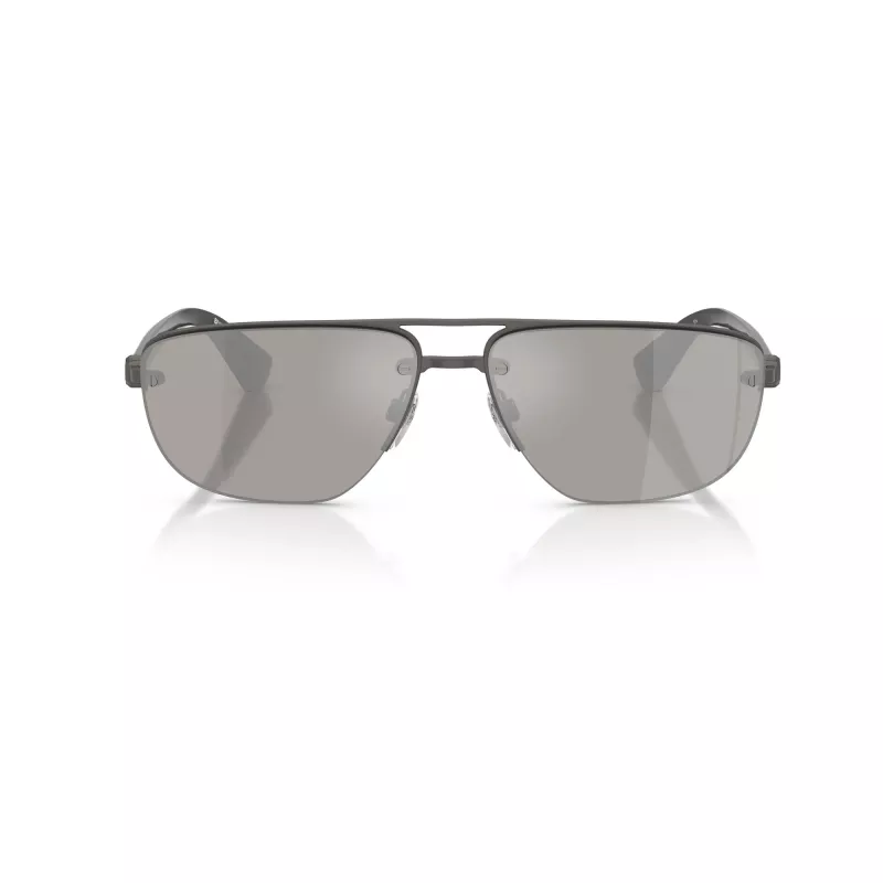 Burberry BE3164-13166G occhiali da sole uomo pilot, montatura nera, lenti grigie sfumate, 62mm