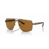 Armani Exchange AX2037S 600383 occhiali da sole uomo Polarized Pilot, nero opaco/grigio, 60mm