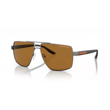 Armani Exchange AX2037S 600383 occhiali da sole uomo Polarized Pilot, nero opaco/grigio, 60mm