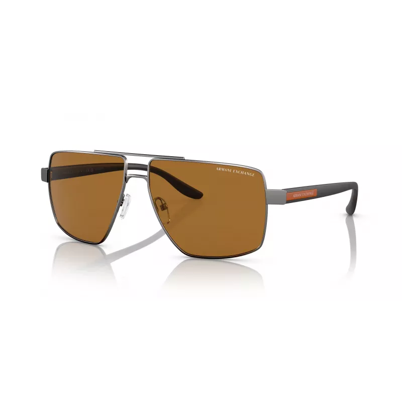 Armani Exchange AX2037S 600383 occhiali da sole uomo Polarized Pilot, nero opaco/grigio, 60mm